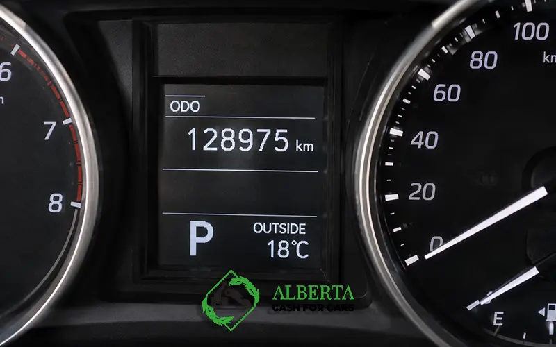 Km counter of a car