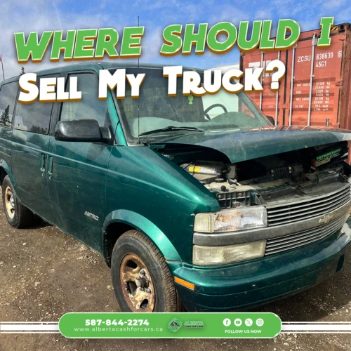 Broken down truck being sold to cash for cars service in Alberta