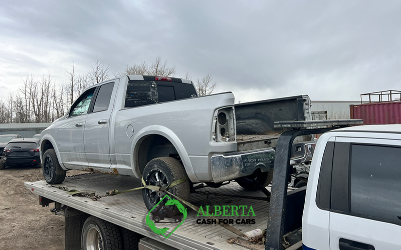 a truck on a white tow truck