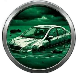Flooded and damaged vehicles icon