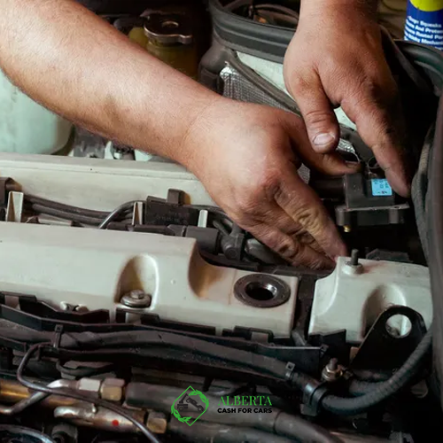 A man working on a car