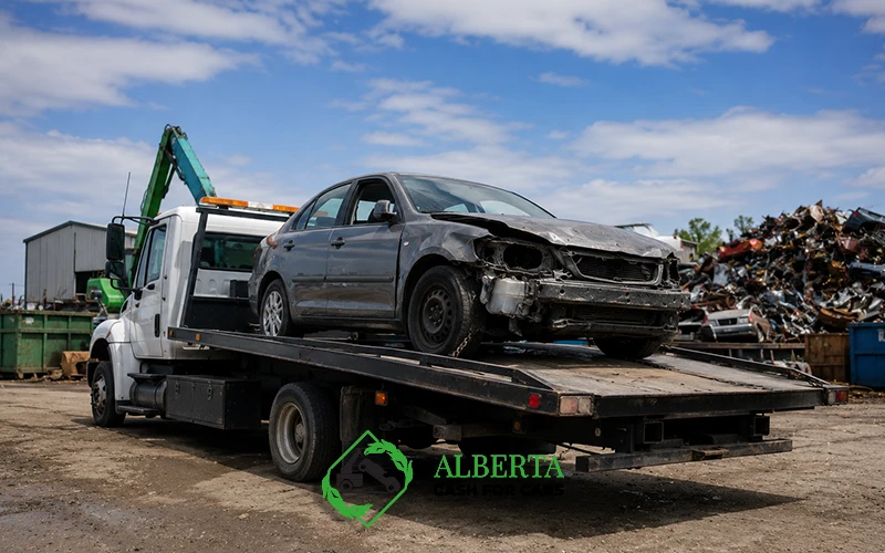 Junk car being towed with same day pick up