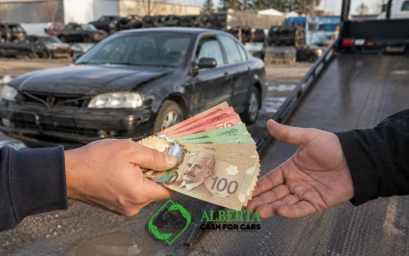 Man handing out cash for junk car